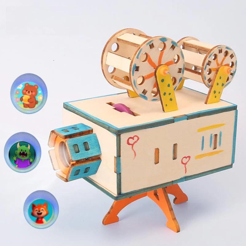 Science Hobby Kit - 1 Set Proyektor Film Kayu DIY,