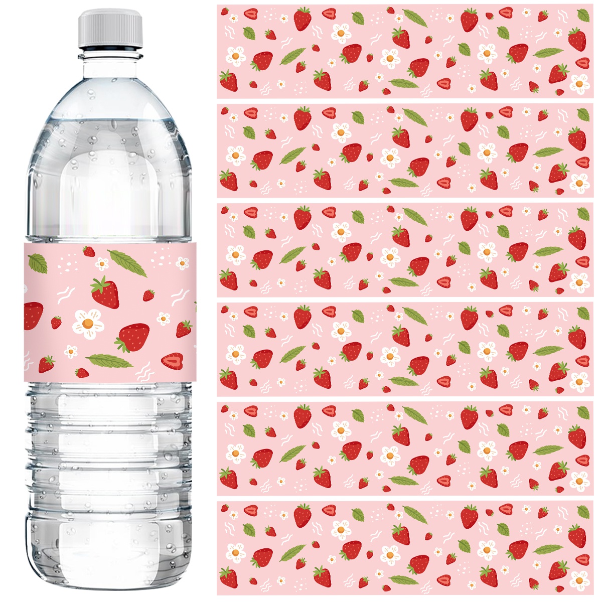 Science Of Happiness - 10 Buah Label Botol Air Stroberi